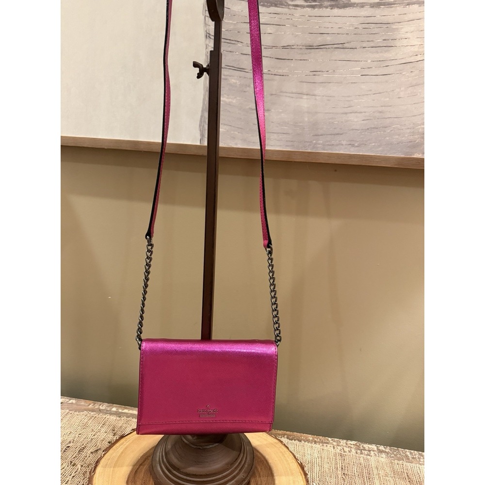 Kate Spade Cameron Street Metallic Cami Crossbody Bag BAJAROSE Metallic Pink New - Picture 4 of 11
